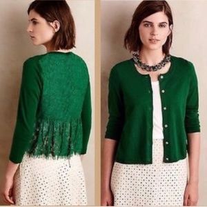 Anthropologie Knitted & Knotted Cardigan lace back